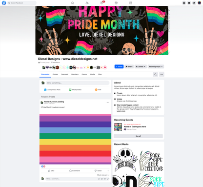 Pride Month Facebook Group Covers | Facebook Covers | Editable graphics included | Template | Canva | Set of 3