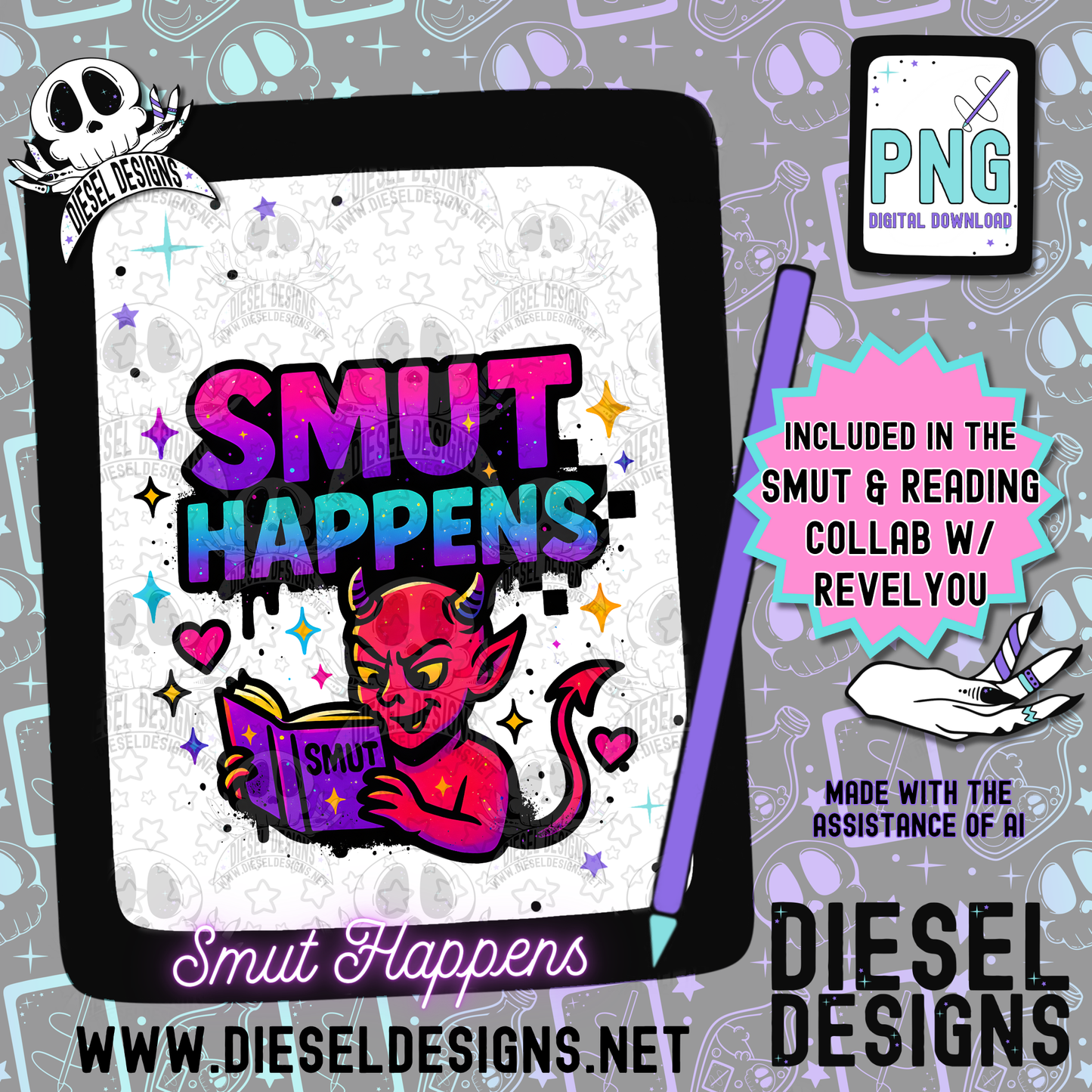 Smut And Reading Collab With RevelYou Design Co | 300 DPI | PNG | Tumbler Wraps | Libby Wraps | Collab | Digital File Only