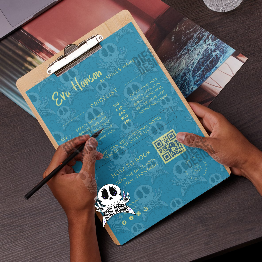 Blue Pricelist With QR Code | Pricelist | Editable in CANVA