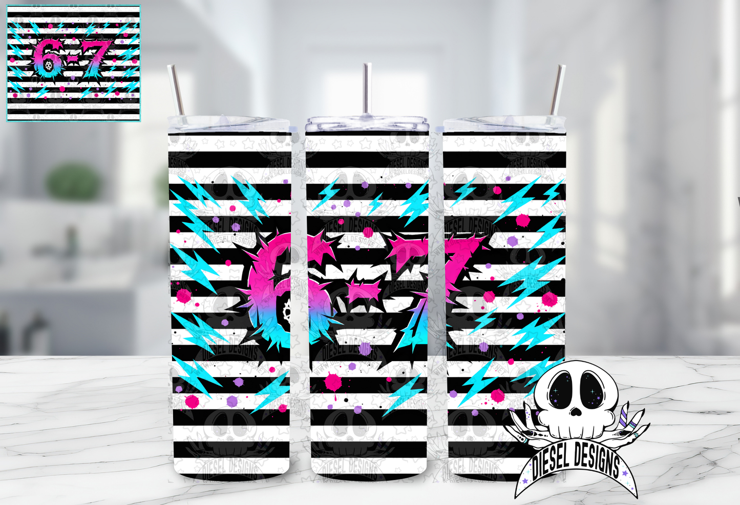 6 7 Tumbler | 20oz. Tumbler Wrap | 300 DPI | Digital File Only