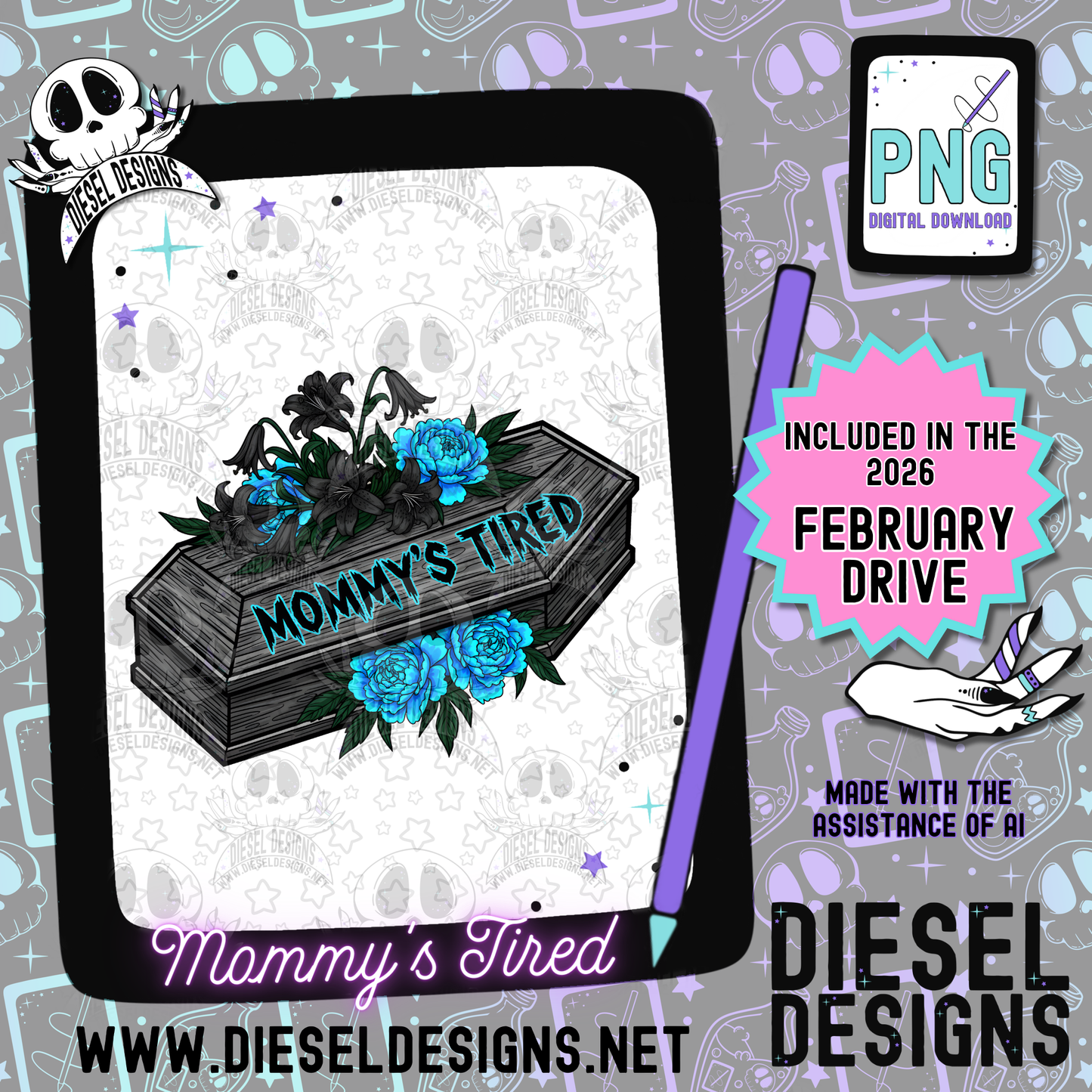 Mommy’s Tired PNG  | 300 DPI | Transparent PNG | Digital File Only