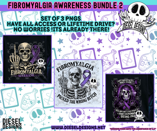 Fibromyalgia Bundle 2  | 300 DPI | Transparent PNG | Digital File Only | Bundle