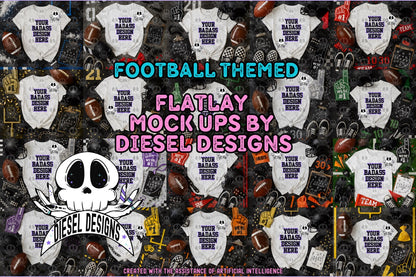 Football Themed White Tshirt Mock Up Set | AI Assisted Mock UP | PNG |