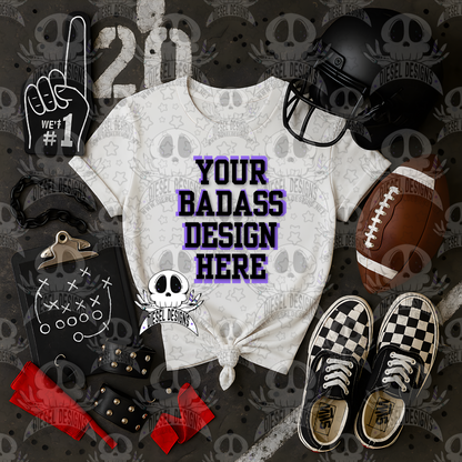 Football Themed White Tshirt Mock Up Set | AI Assisted Mock UP | PNG |