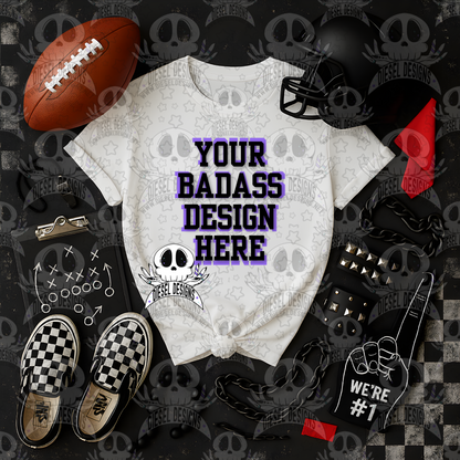 Football Themed White Tshirt Mock Up Set | AI Assisted Mock UP | PNG |