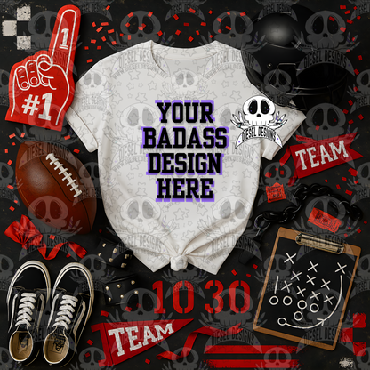 Football Themed White Tshirt Mock Up Set | AI Assisted Mock UP | PNG |