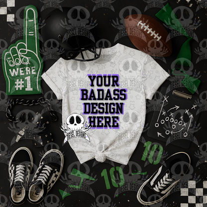 Football Themed White Tshirt Mock Up Set | AI Assisted Mock UP | PNG |