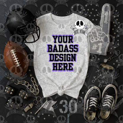 Football Themed White Tshirt Mock Up Set | AI Assisted Mock UP | PNG |