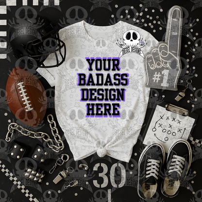 Football Themed White Tshirt Mock Up Set | AI Assisted Mock UP | PNG |