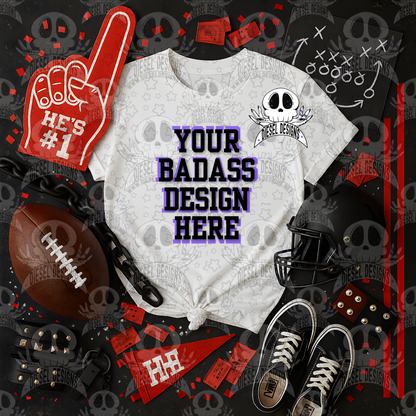 Football Themed White Tshirt Mock Up Set | AI Assisted Mock UP | PNG |