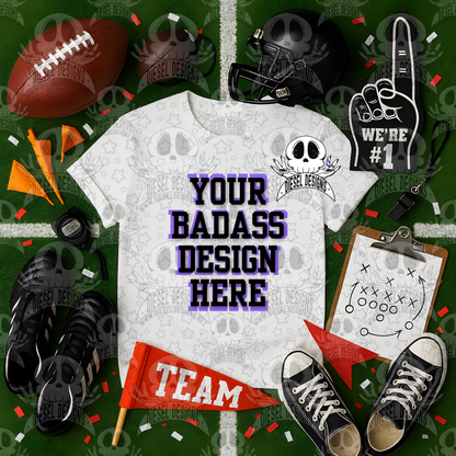 Football Themed White Tshirt Mock Up Set | AI Assisted Mock UP | PNG |