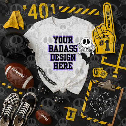 Football Themed White Tshirt Mock Up Set | AI Assisted Mock UP | PNG |