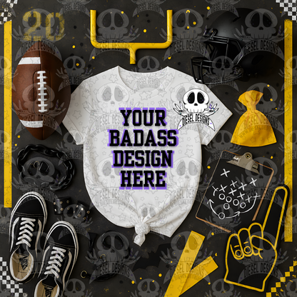 Football Themed White Tshirt Mock Up Set | AI Assisted Mock UP | PNG |