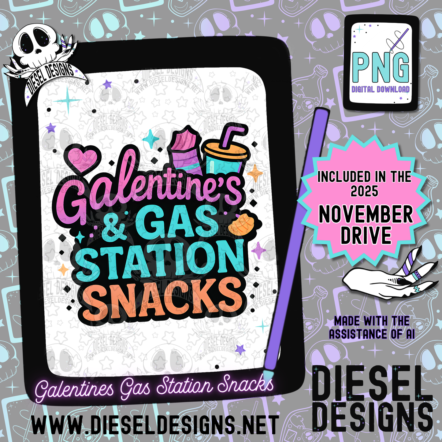 November 2025 Monthly Google Drives | 300 DPI | Transparent PNG | Seamless | Tumbler Wraps | Clipart