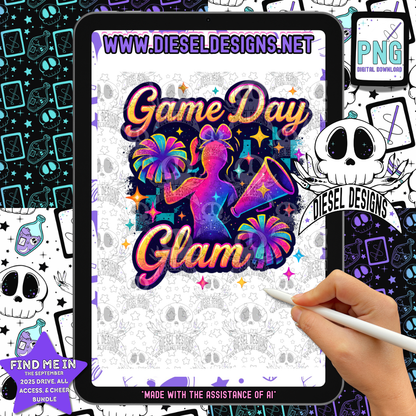 Game Day Glam PNG  | 300 DPI | Transparent PNG | Digital File Only