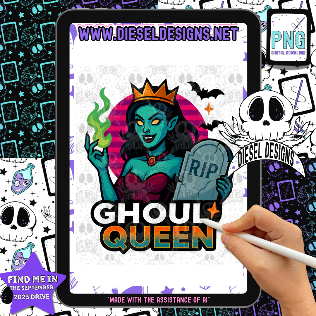 Ghoul Queen PNG  | 300 DPI | Transparent PNG | Digital File Only