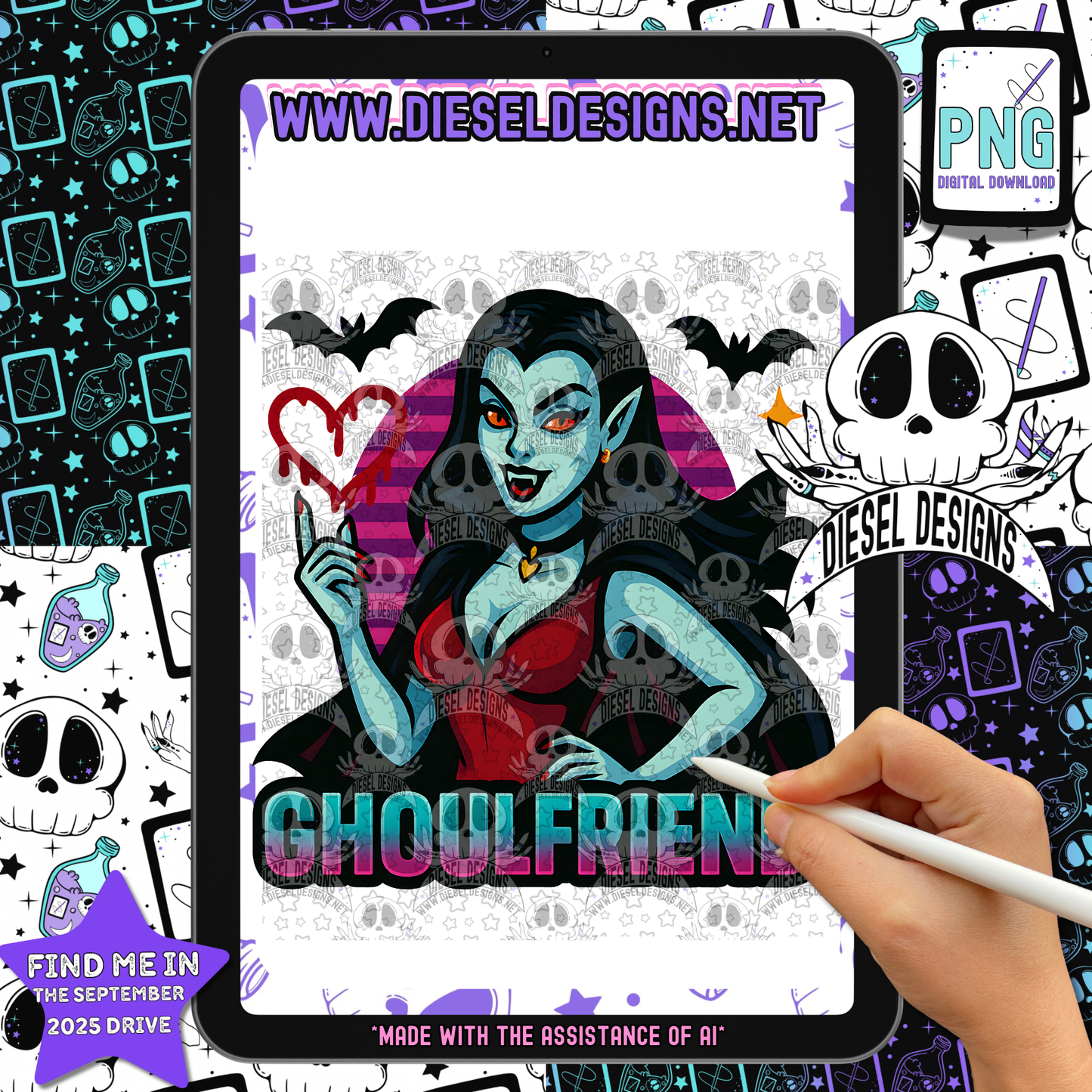 Ghoulfriend PNG  | 300 DPI | Transparent PNG | Digital File Only