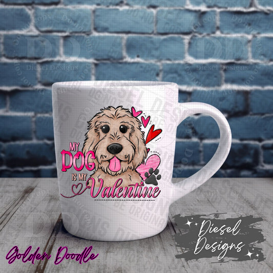 Valentine Dog - Golden Doodle | 300 DPI | Transparent PNG | Digital File Only