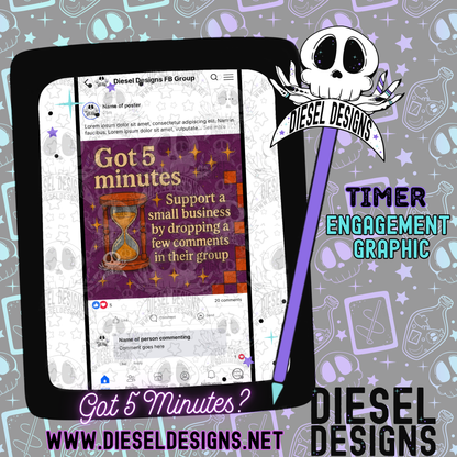 Got 5 Minutes? Timer | Digital Engagement Graphic for Small Business Owners & Facebook Groups