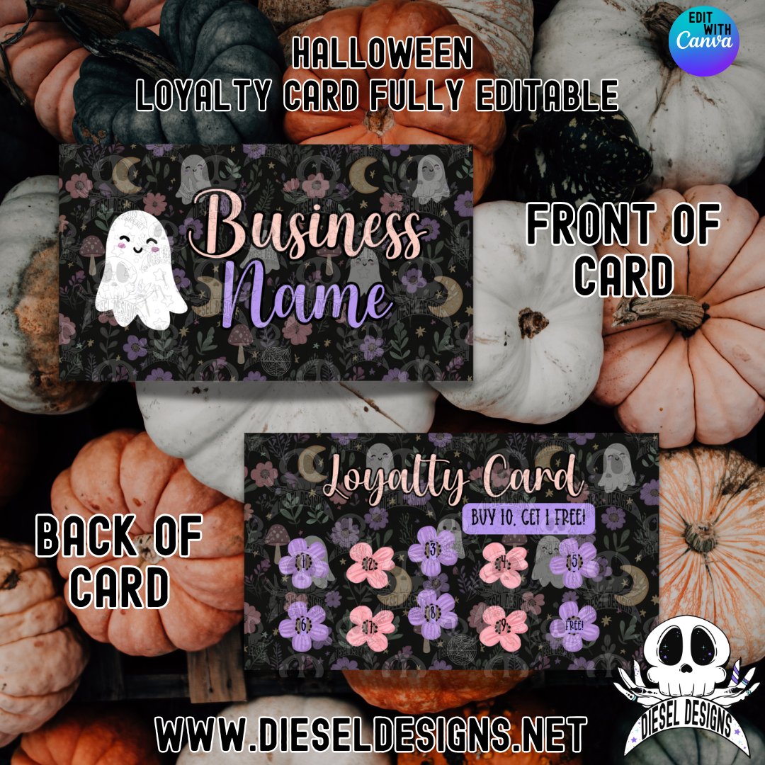 Halloween Loyalty Card | Loyalty Card | Editable in Canva