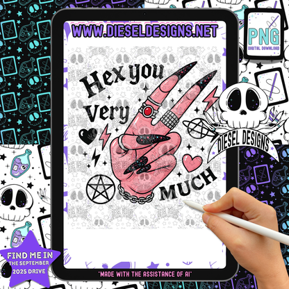 Hex You Very Much V2 PNG  | 300 DPI | Transparent PNG | Digital File Only