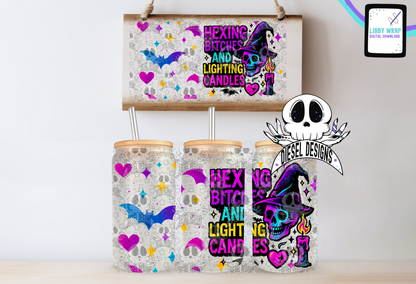 Hexing Bitches And Lighting Candles LIBBY WRAP | 300 DPI PNG | 16 oz Libby Wrap | Digital File Only