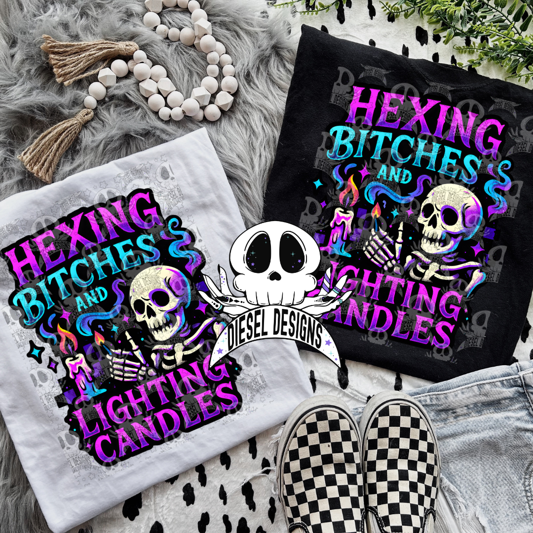 Hexing Bitches And Lighting Candles V1 PNG  | 300 DPI | Transparent PNG | Digital File Only