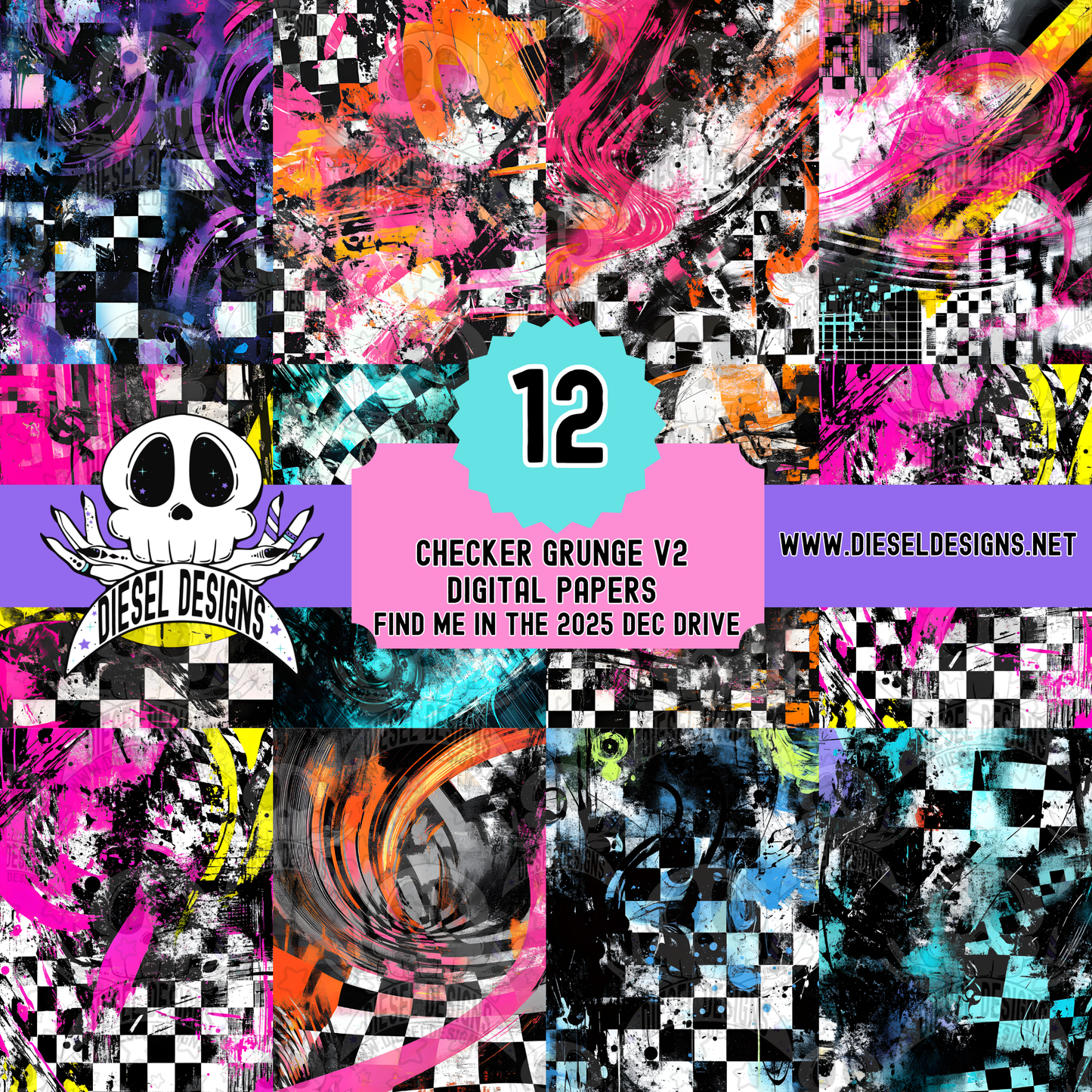 December 2025 Monthly Google Drives | 300 DPI | Transparent PNG | Seamless | Tumbler Wraps | Clipart