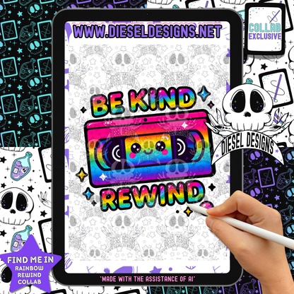 Rainbow Rewind Collab With Rainbow Rat |  Files | PNG | Collab | Tumbler | Seamless