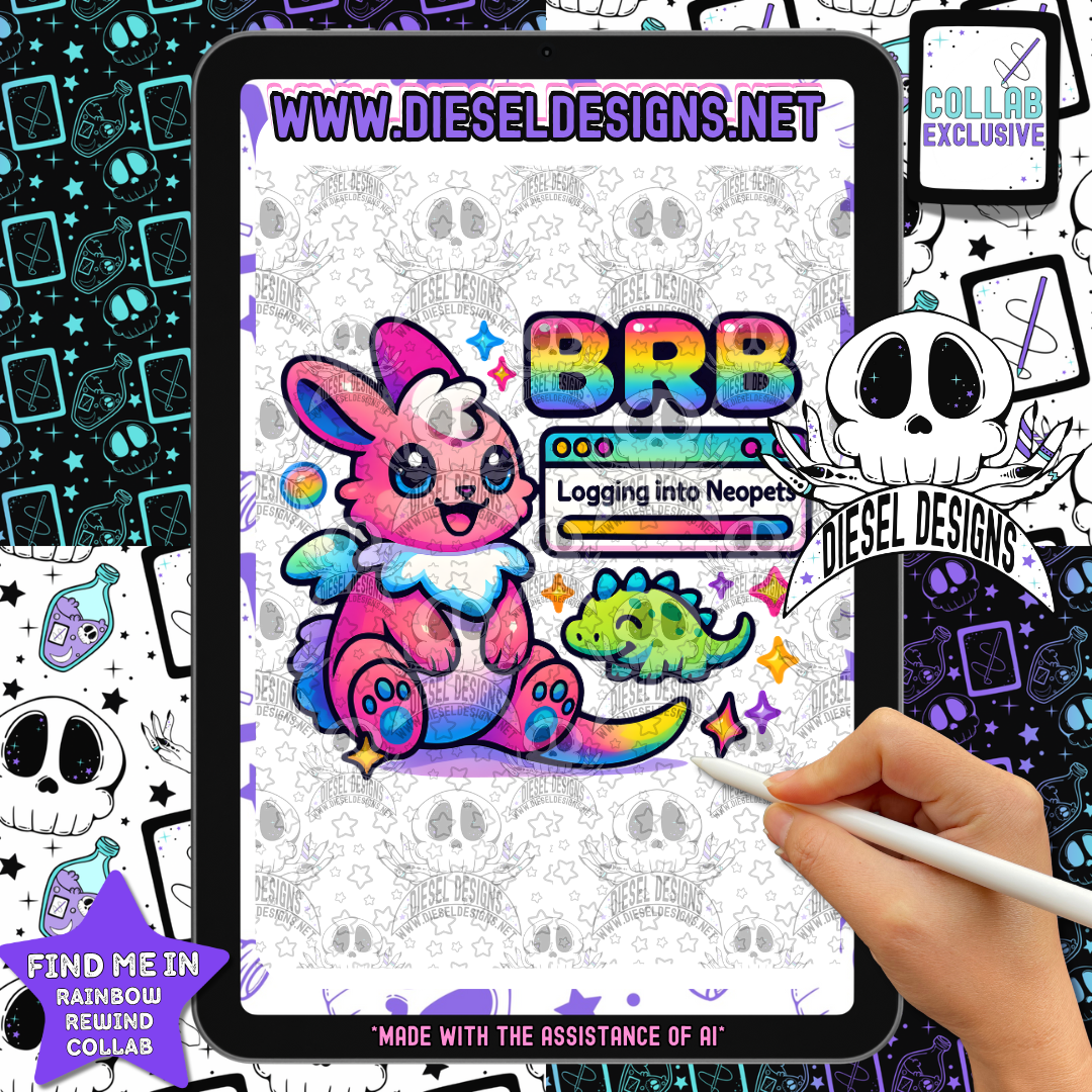 Rainbow Rewind Collab With Rainbow Rat |  Files | PNG | Collab | Tumbler | Seamless