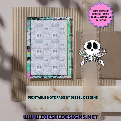 Neon Grunge Digital Notepad Paper | Lined Stationery for Goodnotes, Notability, & Printable Notepads | Digital Download Only