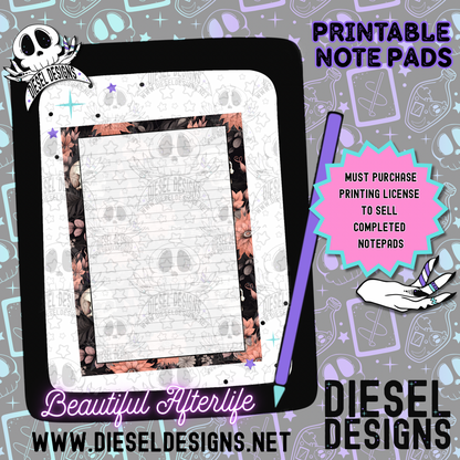 Beautiful Afterlife V1 Digital Notepad Paper | Lined Stationery for Goodnotes, Notability, & Printable Notepads | Digital Download Only