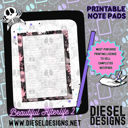 Beautiful Afterlife V2 Digital Notepad Paper | Lined Stationery for Goodnotes, Notability, & Printable Notepads | Digital Download Only