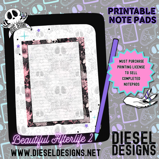 Beautiful Afterlife V2 Digital Notepad Paper | Lined Stationery for Goodnotes, Notability, & Printable Notepads | Digital Download Only
