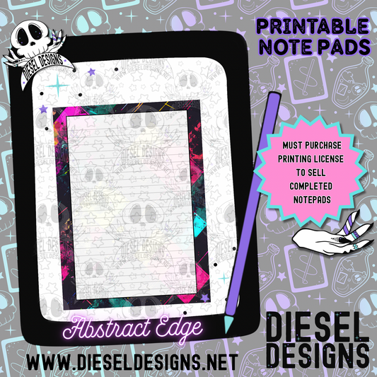 Abstract Edge Digital Notepad Paper | Lined Stationery for Goodnotes, Notability, & Printable Notepads | Digital Download Only