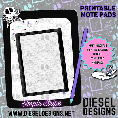 Simple Stripe Digital Notepad Paper | Lined Stationery for Goodnotes, Notability, & Printable Notepads | Digital Download Only