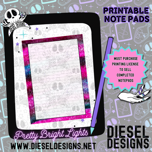 Pretty Bright Lights Digital Notepad Paper | Lined Stationery for Goodnotes, Notability, & Printable Notepads | Digital Download Only