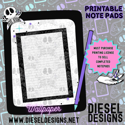 Wallpaper Digital Notepad Paper | Lined Stationery for Goodnotes, Notability, & Printable Notepads | Digital Download Only