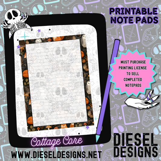 Cottage Core Digital Notepad Paper | Lined Stationery for Goodnotes, Notability, & Printable Notepads | Digital Download Only