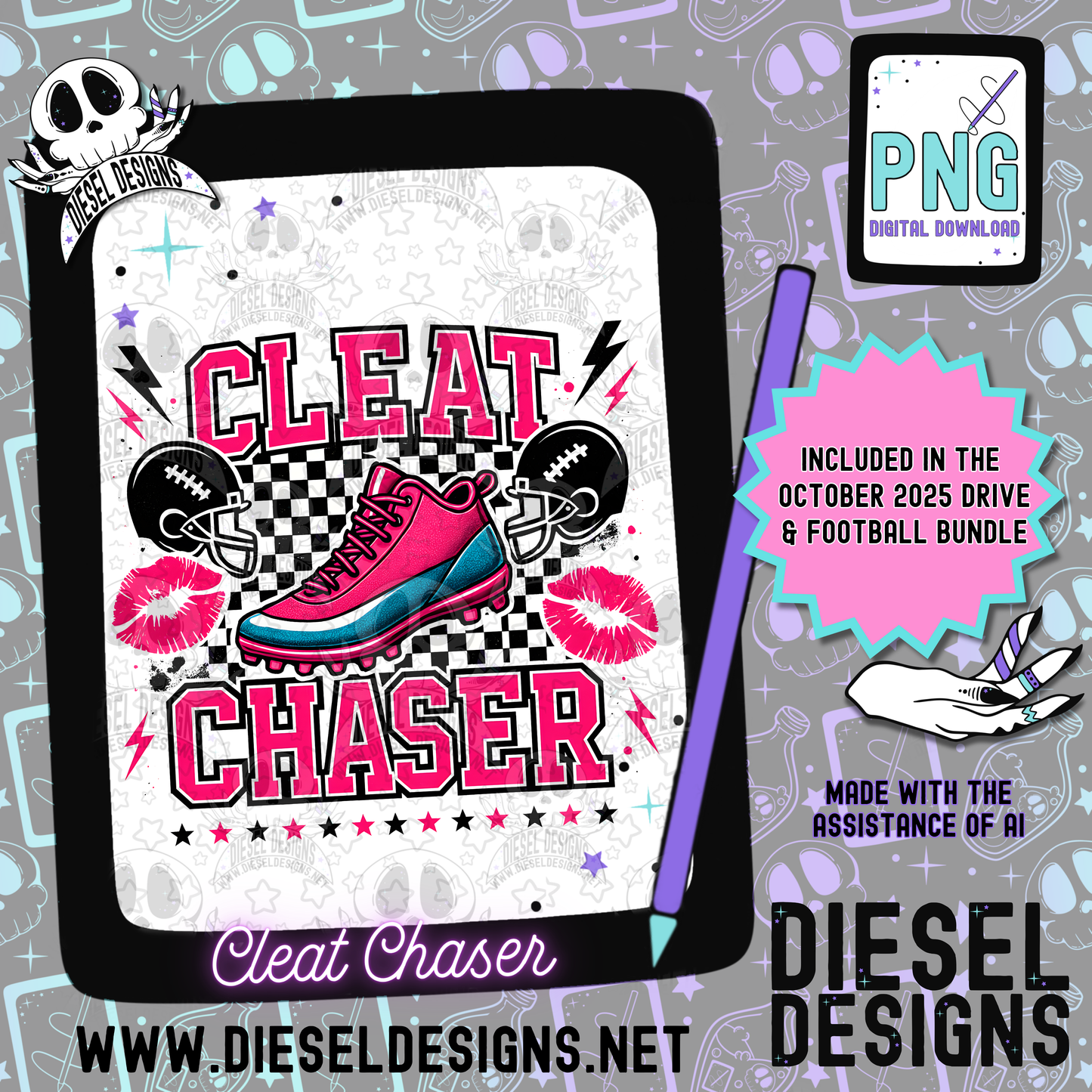 Cleat Chaser PNG  | 300 DPI | Transparent PNG | Digital File Only