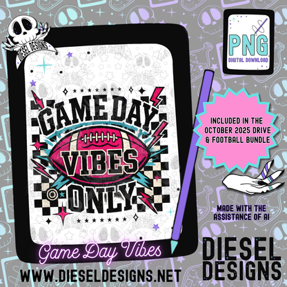 Game Day Vibes PNG  | 300 DPI | Transparent PNG | Digital File Only