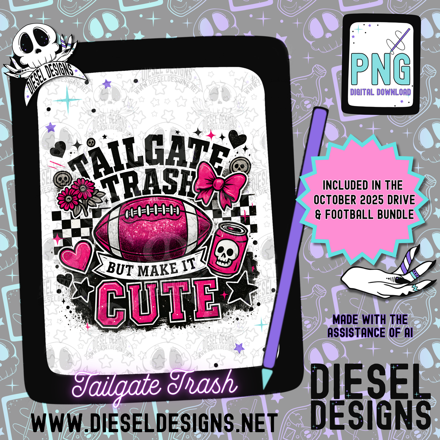 Tailgate Trash PNG  | 300 DPI | Transparent PNG | Digital File Only