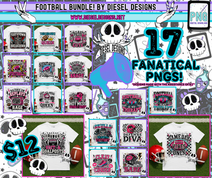 Football Bundle Bundle  | 300 DPI | Transparent PNG | Digital File Only | Bundle