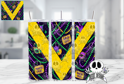 Mardi Gras Tumbler | 20oz. Tumbler Wrap | 300 DPI | Digital File Only