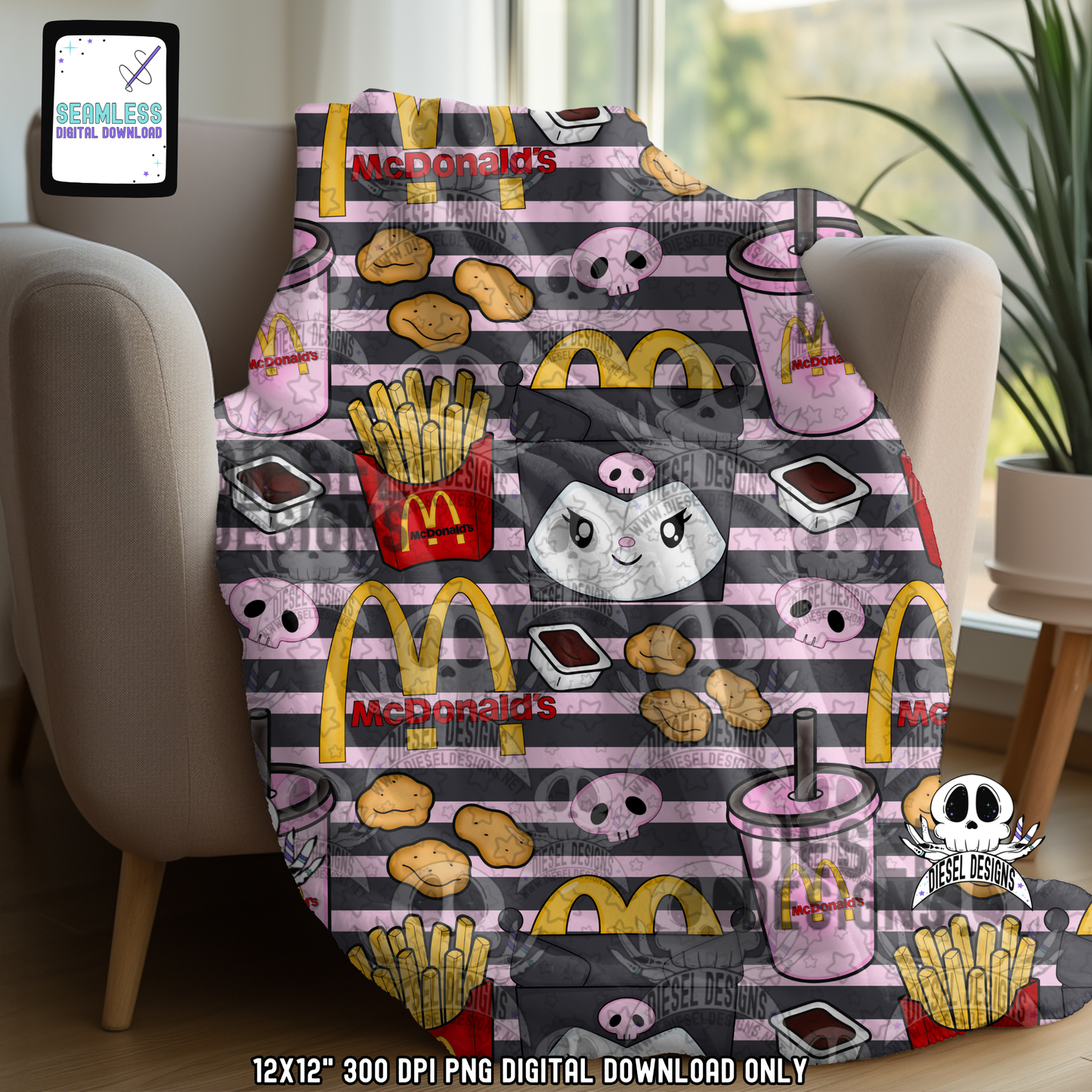 Kuromi SEMI-EXCLUSIVE | 300 DPI | Transparent PNG | Seamless  | Digital File Only | SEMI-EXCLUSIVE design