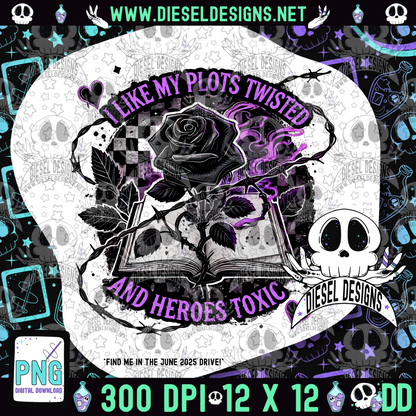 I Like My Plots Twisted Purple PNG  | 300 DPI | Transparent PNG | Digital File Only