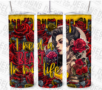 I need a beast | 300 DPI | PNG | Seamless | Tumbler Wraps
