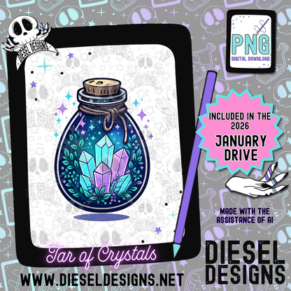 Jar Of Crystals PNG  | 300 DPI | Transparent PNG | Digital File Only