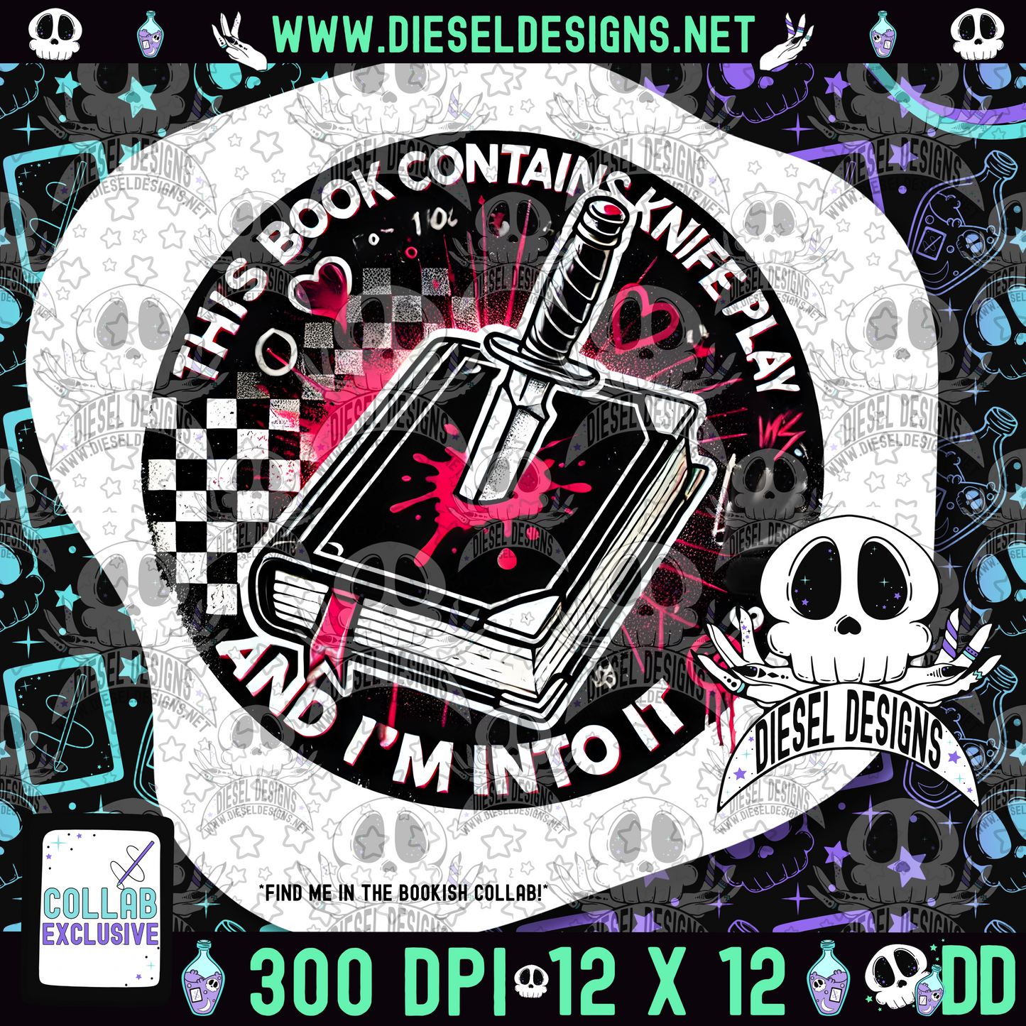 This Book Contains Knife Play PNG  | 300 DPI | Transparent PNG | Digital File Only