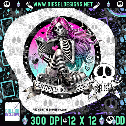Certified Book Addict PNG  | 300 DPI | Transparent PNG | Digital File Only